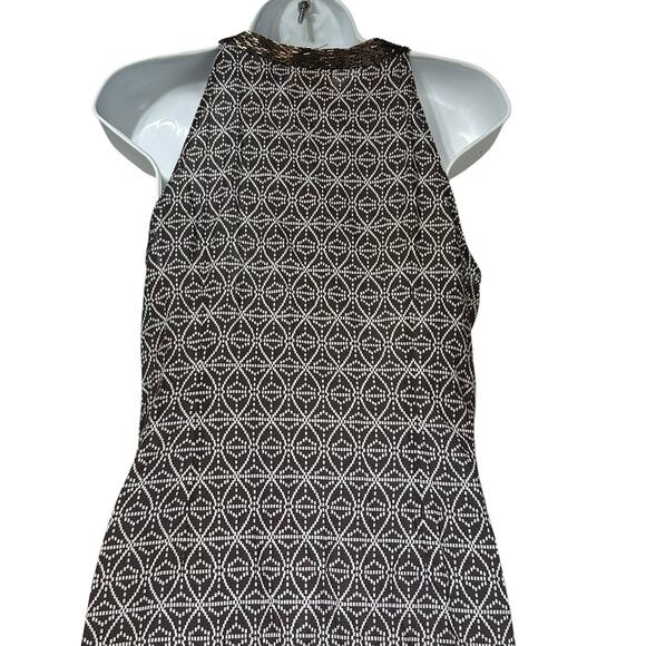 Tory Burch Maxi Dress Size 4 Brown Sleeveless Embellished Bronze Sequins - Picture 5 of 13